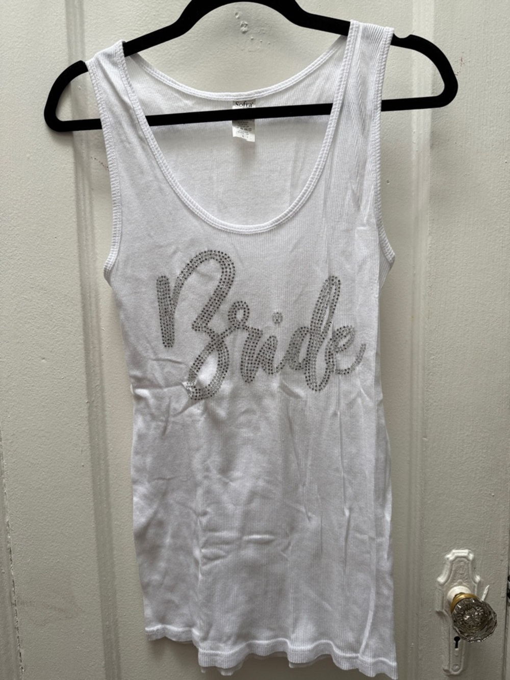 Bride rhinestone tank top
